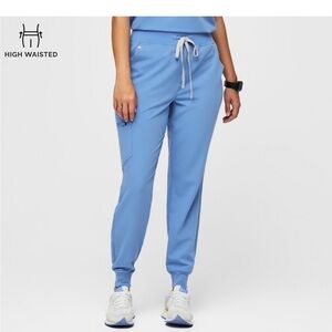 Figs Cell Blue high waisted Zamora scrub jogger pants. size small worn 2x